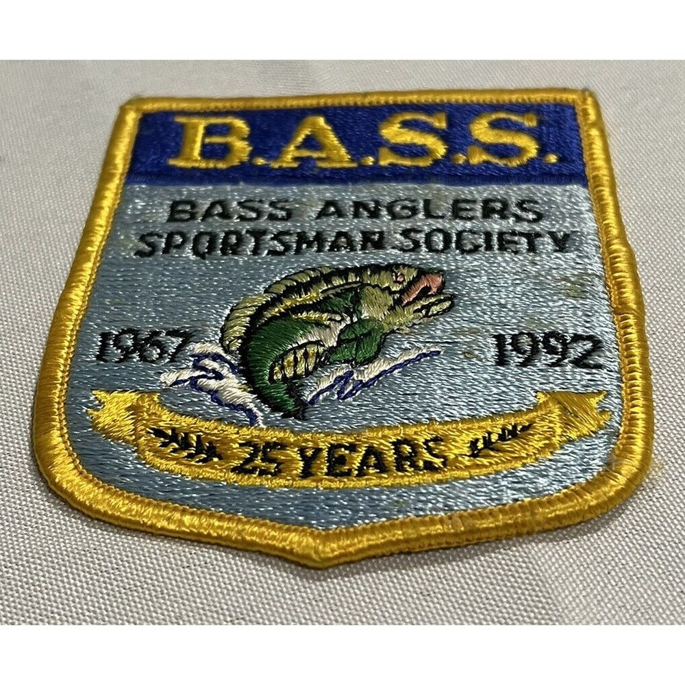 Bass Anglers Sportsman Society Patch 25 years 1967-1992 B.A.S.S. Badge